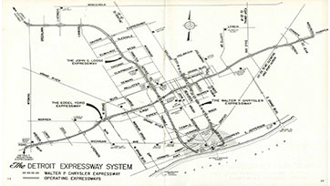 Map of Detroit Expressways (1959)