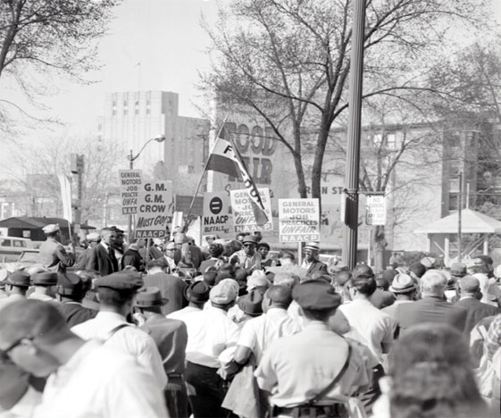 Negroes Detroit Civil Rights Demonstration at G M Building