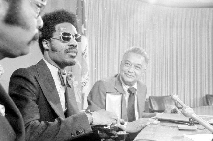 Stevie Wonder and Coleman Young