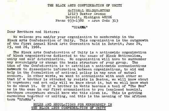 The Black Arts Confederation of Unity