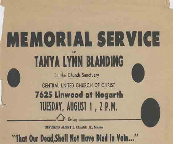 Memorial Service for Tanya Lynn Blanding