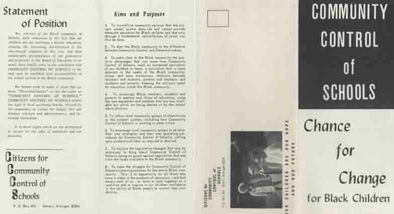 Pamphlet, Citizens for Community Control of Schools