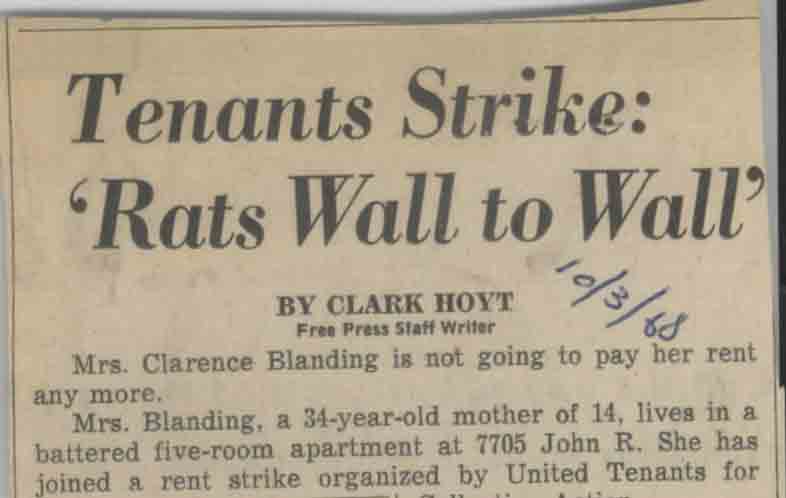 \"Tenants Strike: \'Rats Wall to Wall\'\"