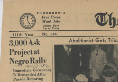 "3,000 Ask Project at Negro Rally" (1942)