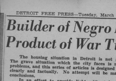 "Builder of Negro Homes Product of War Times" (1945)