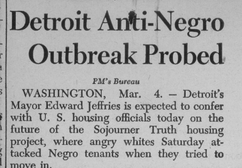 "Detroit Anti-Negro Outbreak Probed" (1942)