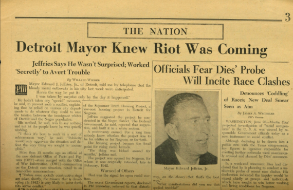 "Detroit Mayor Knew Riot Was Coming" (1943)