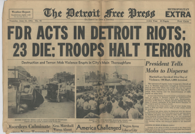 "FDR Acts in Detroit Riots" (1943)