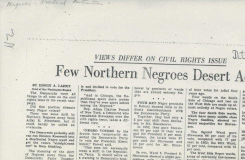 "Northern Negroes Desert Adlai" (1956)