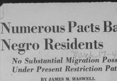 "Numerous Pacts Bar Negro Residents" (1945)