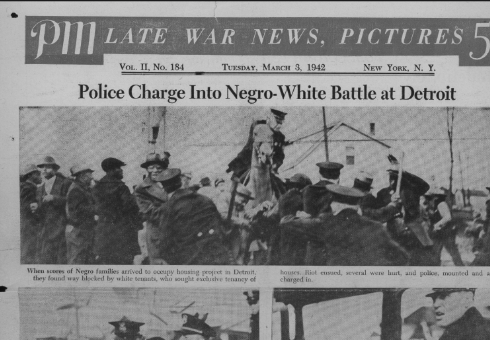 "Police Charge Into Negro-White Battle at Detroit" (1942)