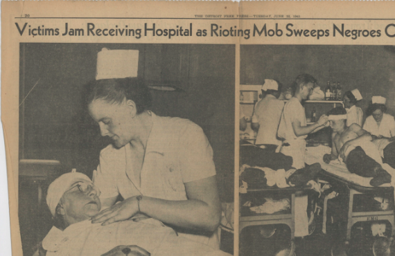 "Victims Jam Receiving Hospital" (1943)