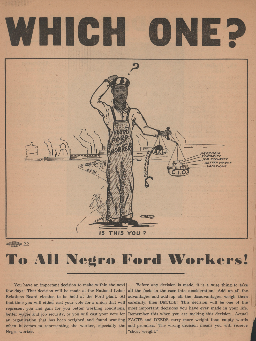 CIO Booklet for Black Ford Workers (1943)