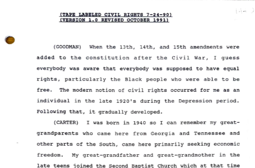 Civil Rights Oral History (1990)