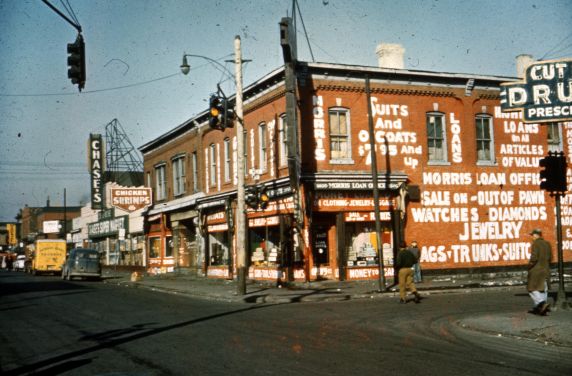 Corner of Hastings St and Mack Ave (1950s)