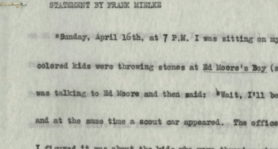 Frank Mielke Statement on Police Brutality (1939)