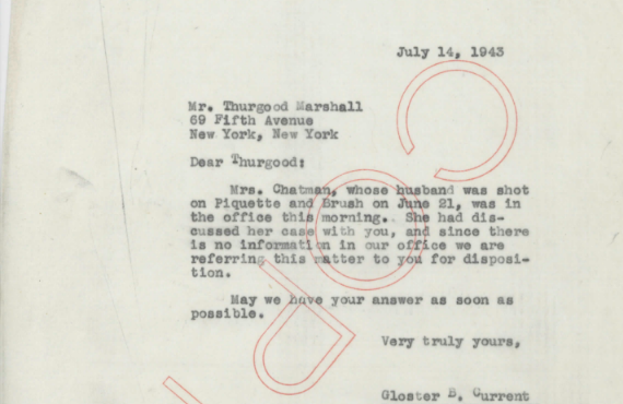 Letter from Current to Marshall (1943)