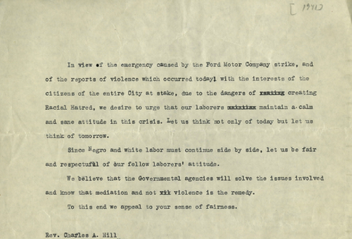 Memo from Charles Hill (1941)