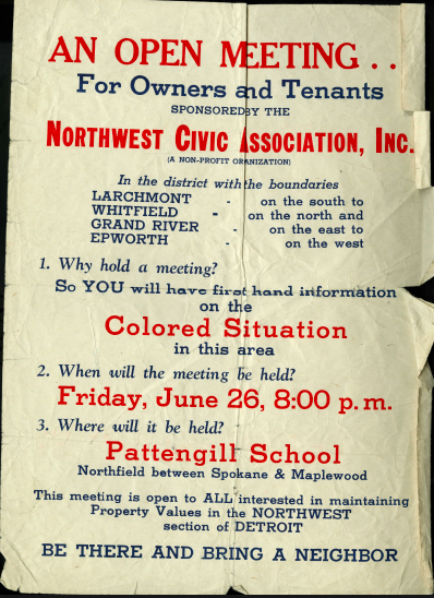 Northwest Civic Association Flyer (undated)