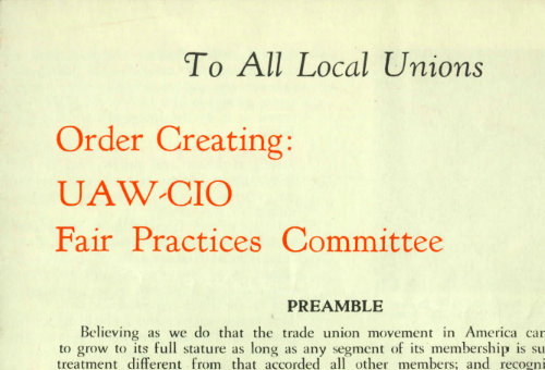 Order Creating UAW-CIO Fair Practices Committee (1946)