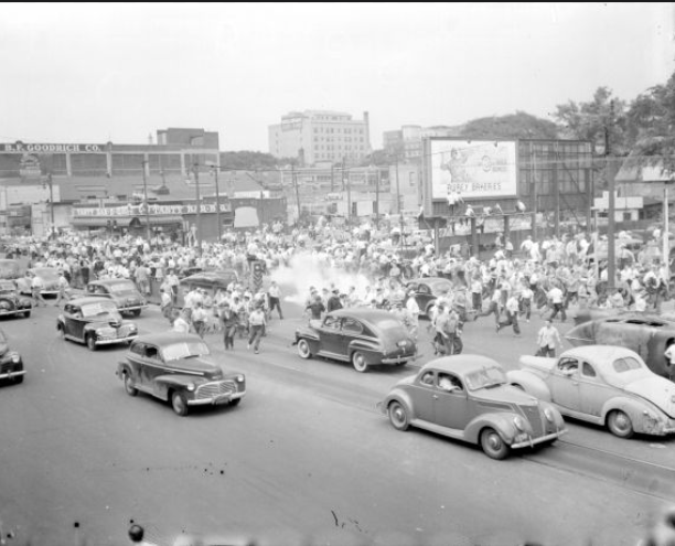 Police Tear Gas Crowd (1943)