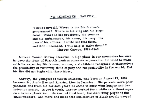 We Remember Garvey (1973)